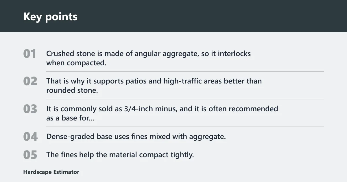 Key points: Paver base comparison table