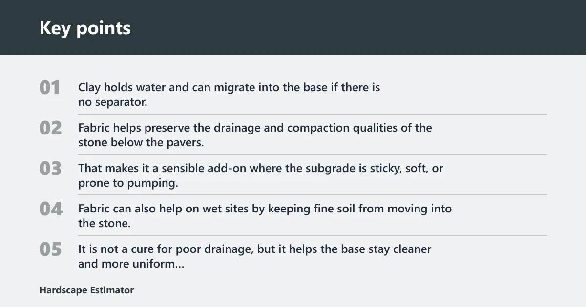 Key points: When to use geotextile fabric