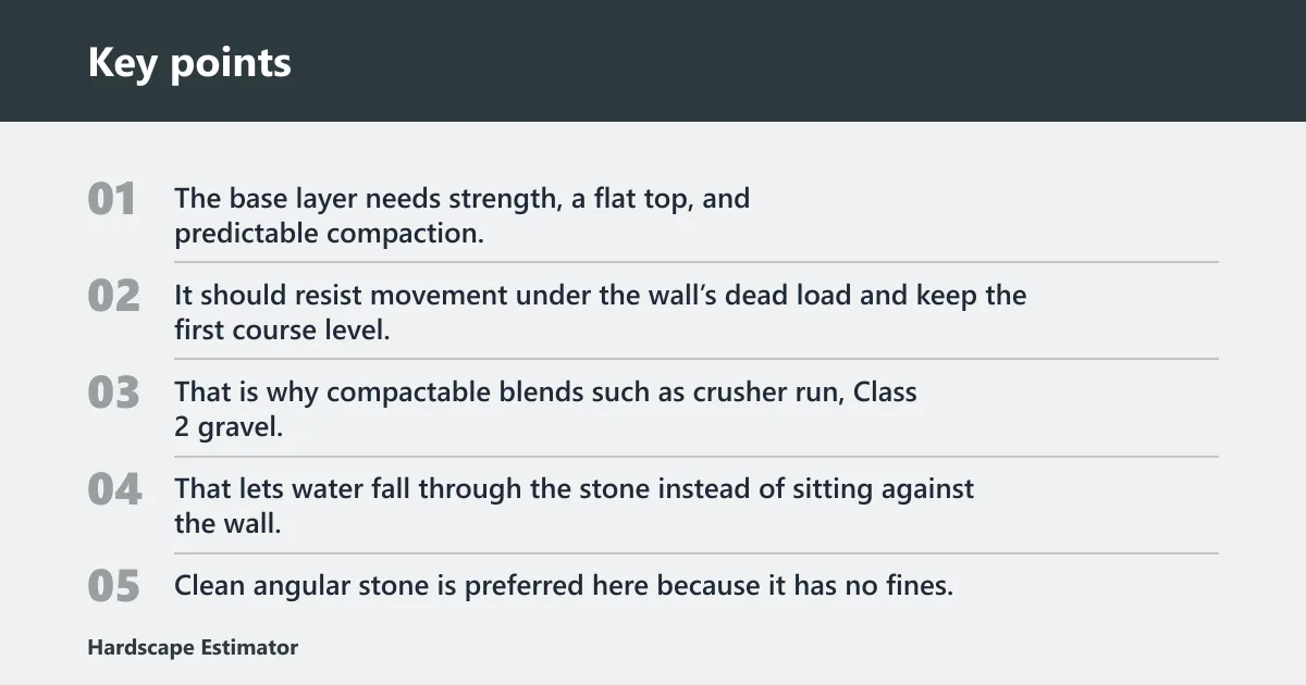Key points: Base gravel vs drainage gravel