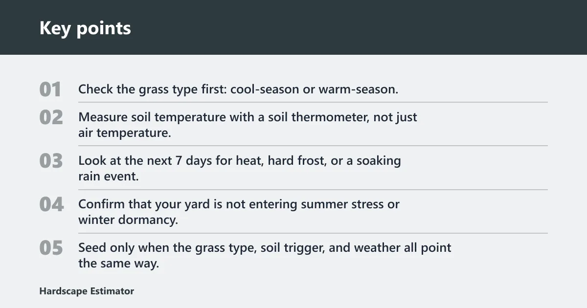 Key points: Should you seed now or wait?