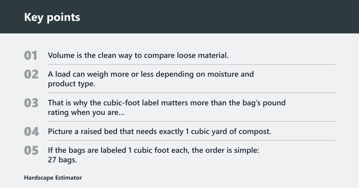 Key points: What a cubic yard means