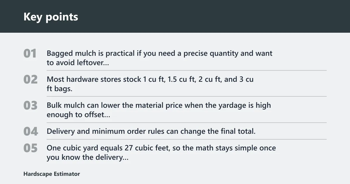 Key points: Should you buy bagged or bulk mulch?