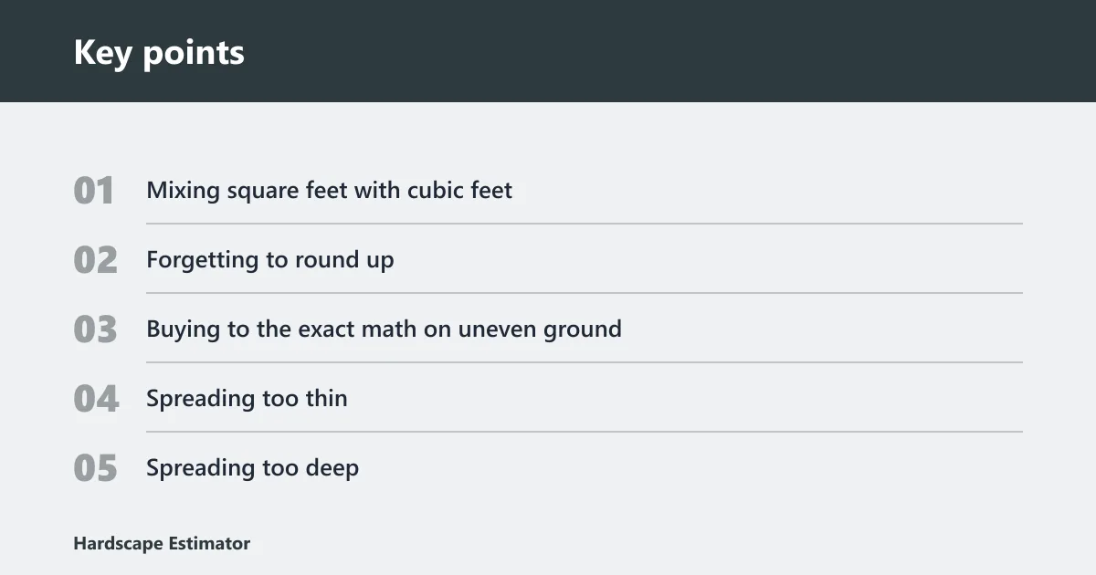 Key points: Common mistakes