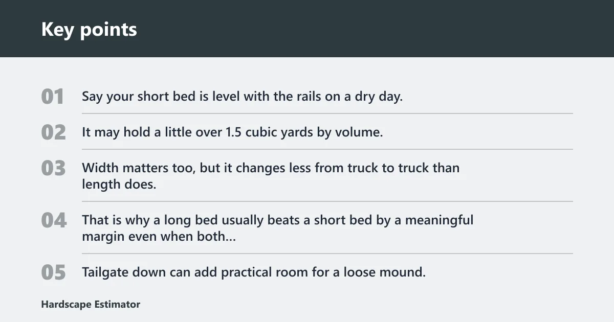 Key points: What changes the answer in a pickup bed?