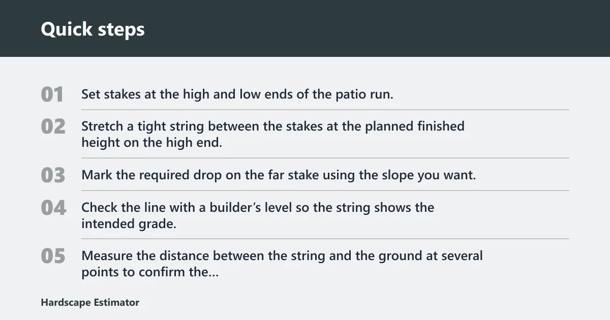 Quick steps: How to check patio slope