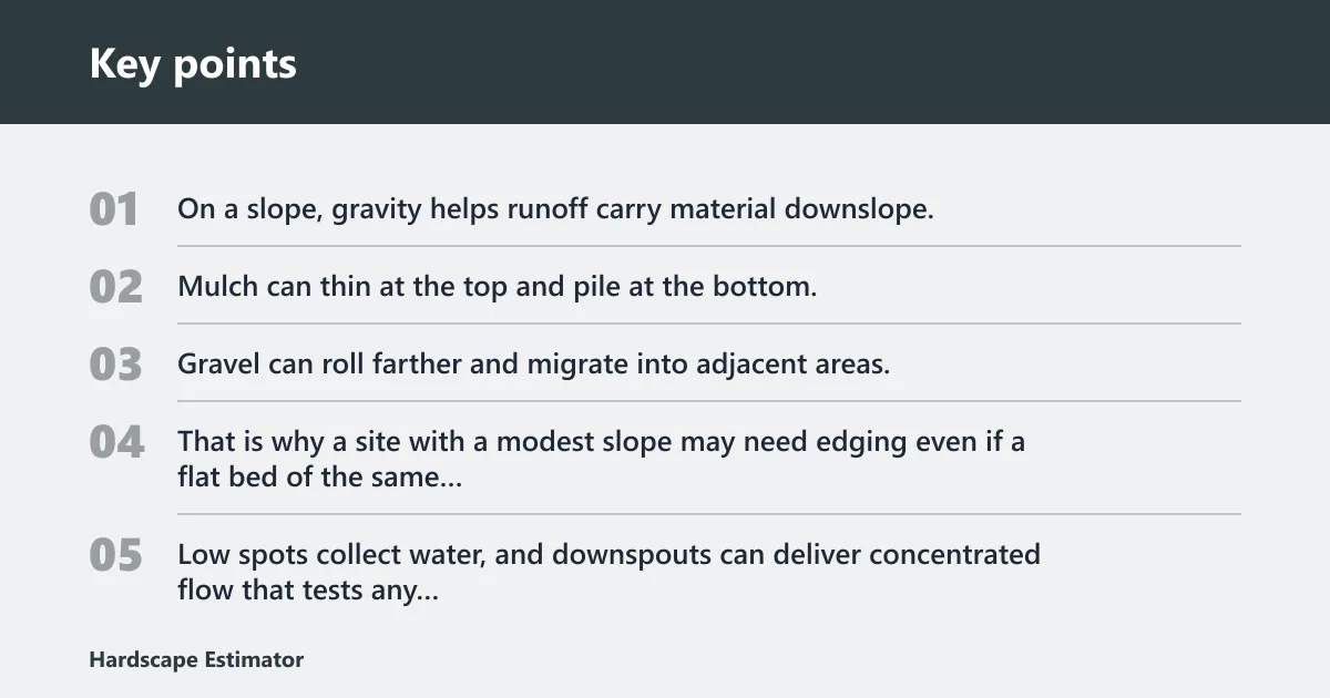 Key points: What changes on slopes and in drainage?
