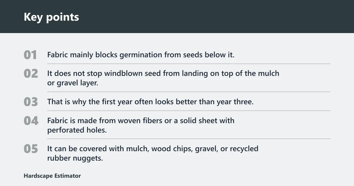 Key points: Fabric and weed control