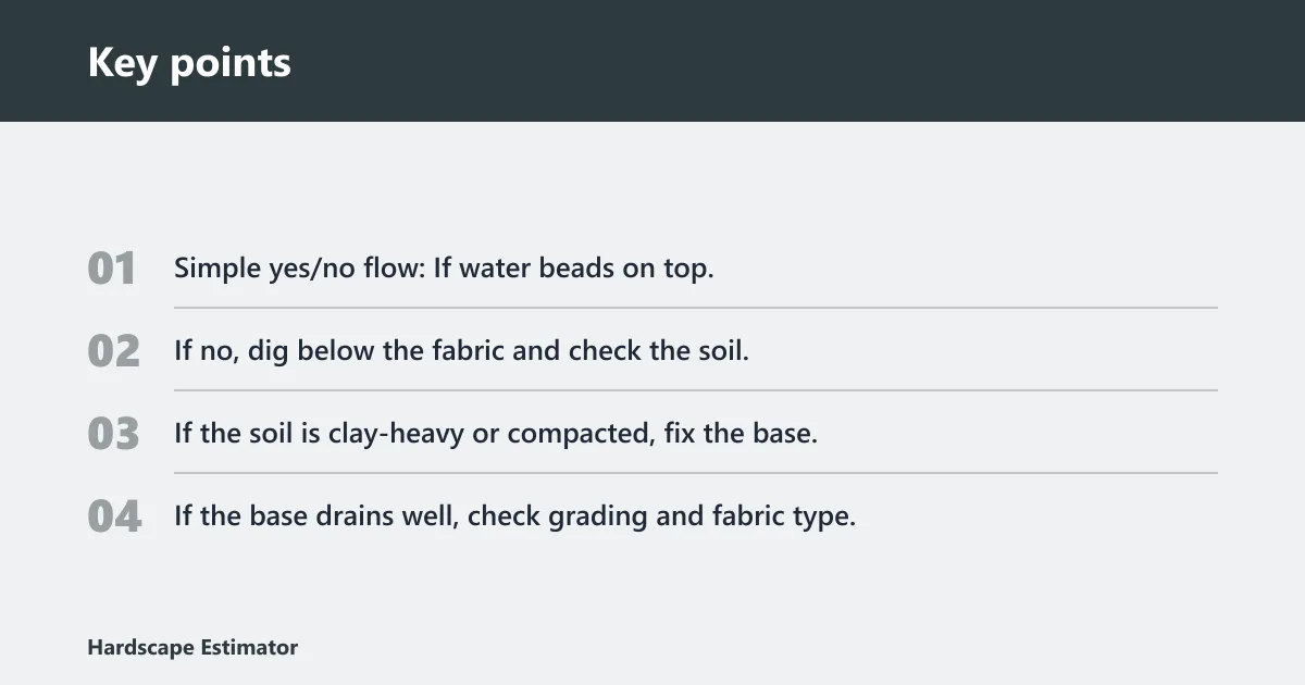 Key points: Fabric drainage table