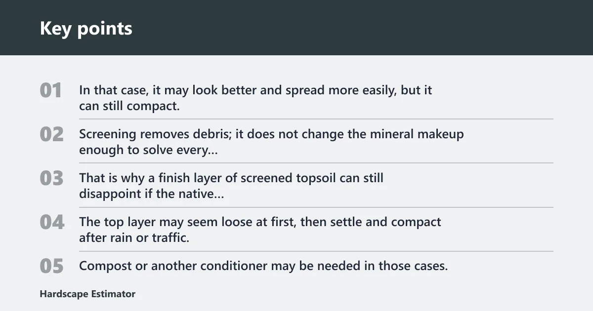 Key points: Can screened topsoil still be the wrong choice?